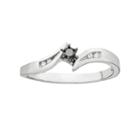 Platina 4 Black And White Diamond Accent Bypass Ring, Women's, Size: 6