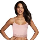 Women's Maidenform Casual Comfort Lounge Lace Crop Cami Dmcclb, Size: Large, Light Pink