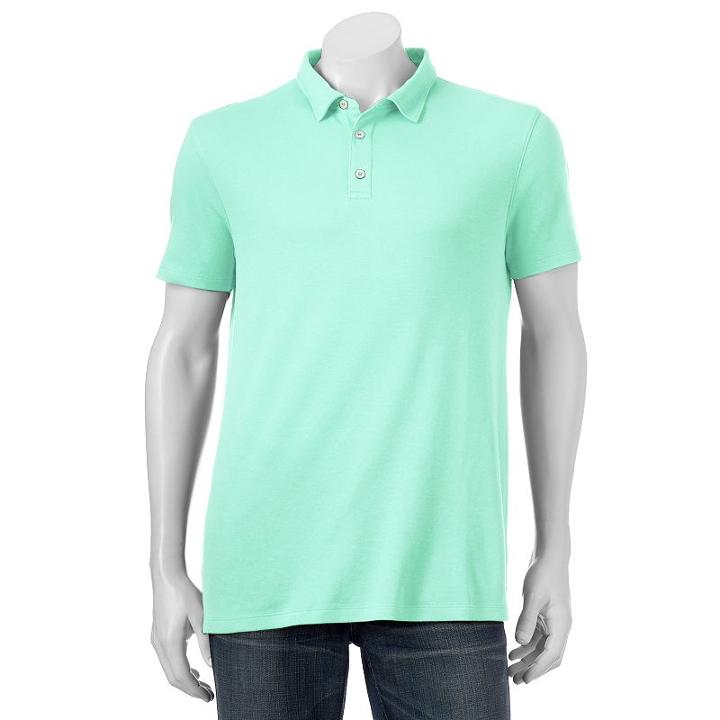 Big & Tall Apt. 9&reg; Solid Modern-fit Polo, Men's, Size: 3xb, Turquoise/blue (turq/aqua)