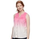Women's Sonoma Goods For Life&trade; Printed Tank, Size: Xl, Med Pink