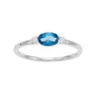 Lc Lauren Conrad 10k White Gold London Blue Topaz & Diamond Accent Oval Ring, Women's, Size: 7