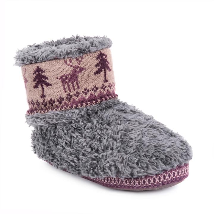 Women's Muk Luks Betsey Reindeer Bootie Slippers, Size: Small, Med Beige