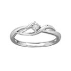 Diamore Diamond Accent Sterling Silver Bypass Ring, Women's, Size: 7, White