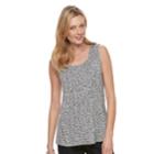 Women's Croft & Barrow&reg; Medallion Shirred Tank, Size: Xl, Grey