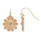 Lc Lauren Conrad Filigree Flower Drop Earrings, Women's, Med Pink