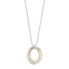 Chaps Long Two Tone Oval Pendant Necklace, Women's, Ovrfl Oth