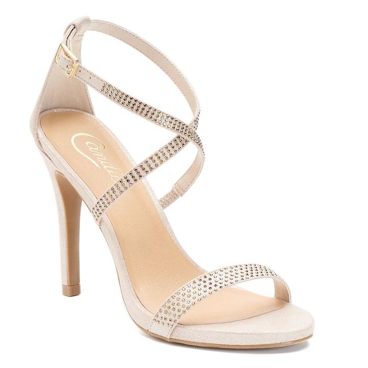 Candie's&reg; Women's Ankle Strap High Heels, Girl's, Size: 9.5, Natural