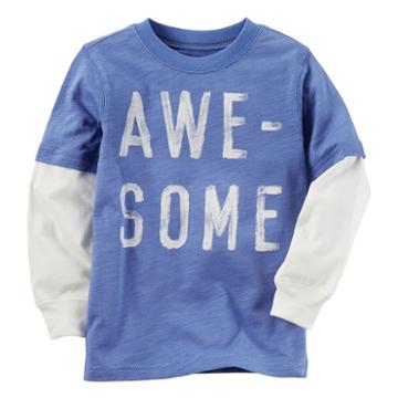 Boys 4-8 Carter's Awe-some Mock Layer Graphic Tee, Size: 7, Med Blue