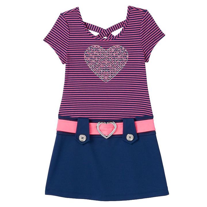 Girls 4-6x Lilt Rhinestone Heart Cross-back Dress, Girl's, Size: 5, Blue Other