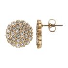 Duchess Of Dazzle Crystal 14k Gold-plated Circle Stud Earrings, Women's, Grey