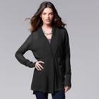 Women's Simply Vera Vera Wang Ribbed Cardigan, Size: Xl, Black