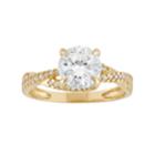 Cubic Zirconia Twist Engagement Ring In 10k Gold, Women's, Size: 5, White