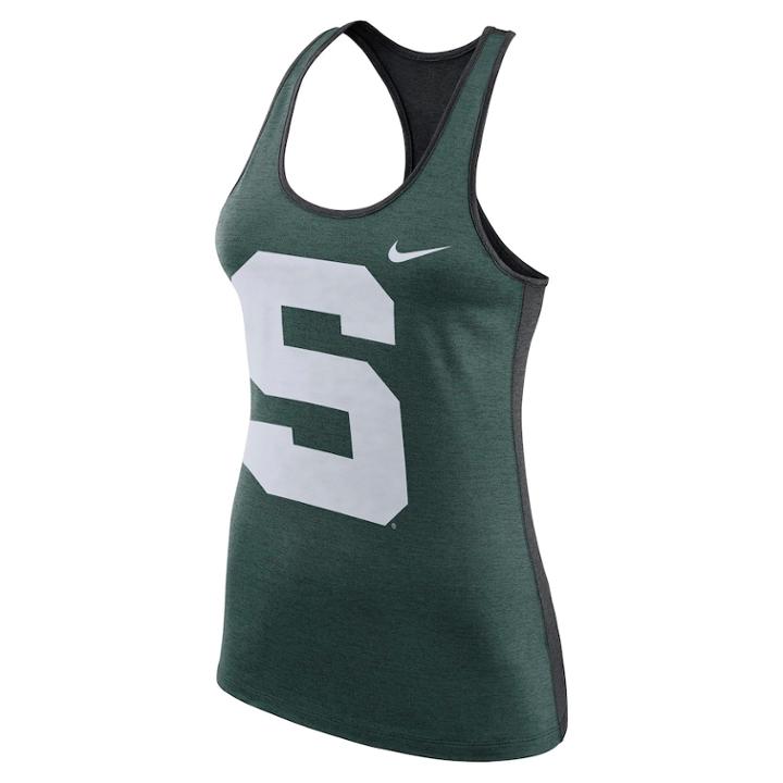 Women's Nike Michigan State Spartans Dri-fit Touch Tank Top, Size: Small, Green