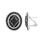 2 1/3 Carat T.w. Black Diamond Sterling Silver Button Stud Earrings, Women's