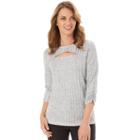 Women's Apt. 9&reg; Cutout Ribbed Top, Size: Xlrg Av/rg, Silver