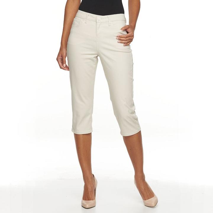Women's Gloria Vanderbilt Lena Twill Capris, Size: 10 Avg/reg, Natural