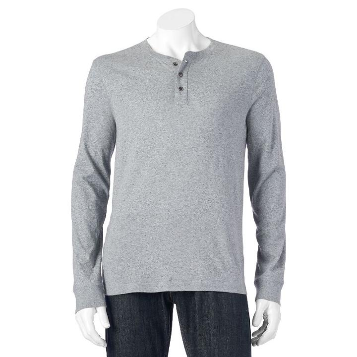 Men's Sonoma Goods For Life&trade; Slim-fit Everyday Henley Tee, Size: Small, Med Grey