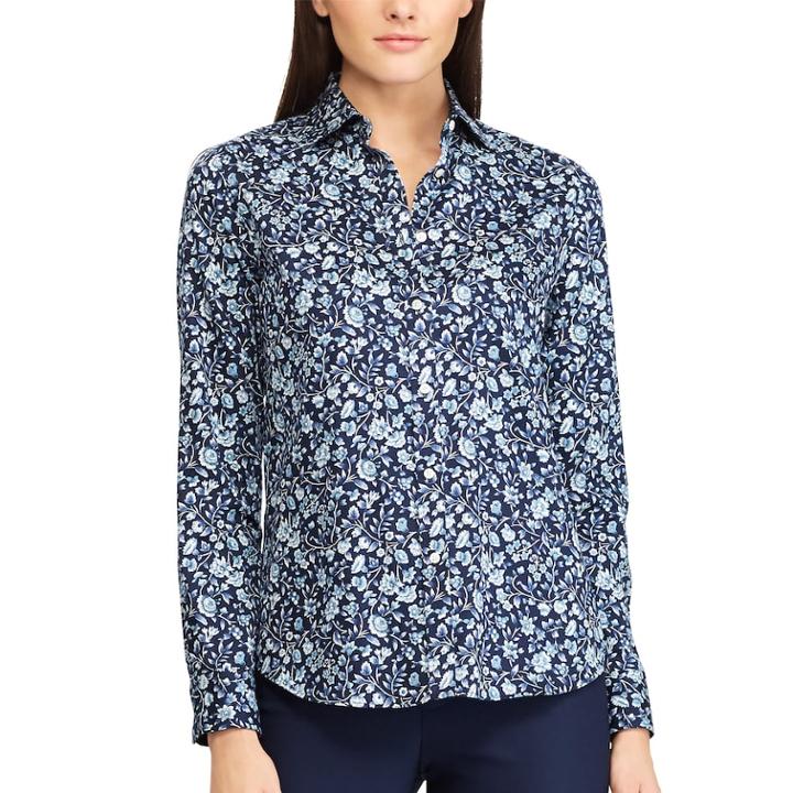Women's Chaps Button-down Shirt, Size: Xl, Blue (navy)