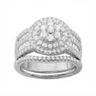 Sterling Silver Cubic Zirconia Tiered Ring Set, Women's, Size: 9, White