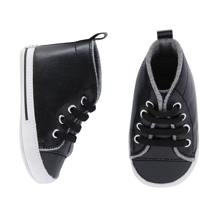 Baby Boy Carter's Cool Dude Hi Top Crib Shoes, Size: 6-9 Months, Black