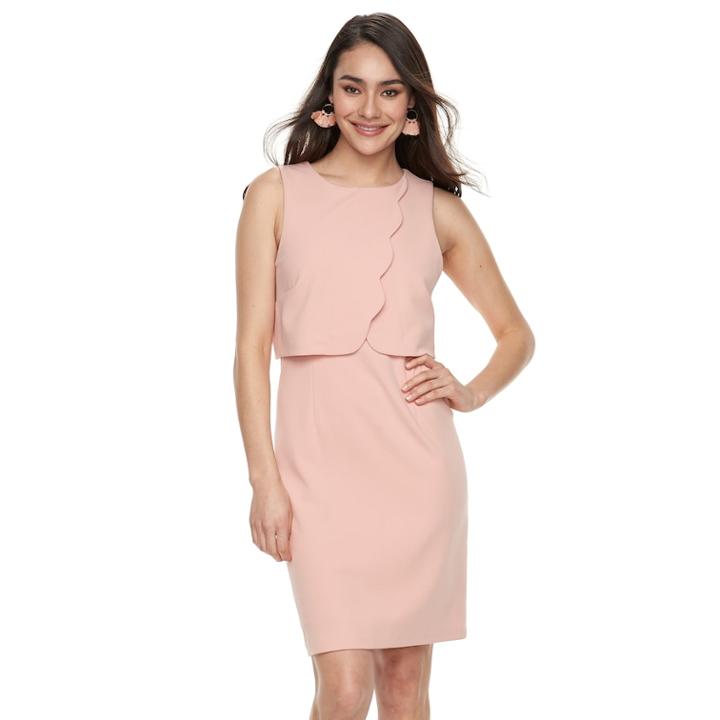 Women's Nina Leonard Popover Shift Dress, Size: Small, Pink