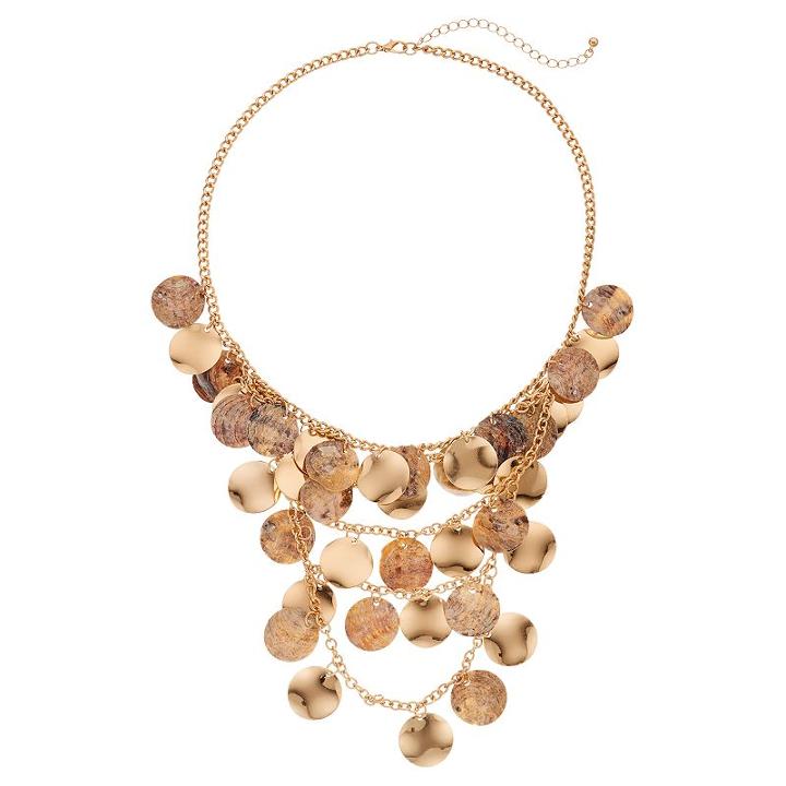 Gs By Gemma Simone Shaky Disc Swag Necklace, Women's, Size: 18, Multicolor