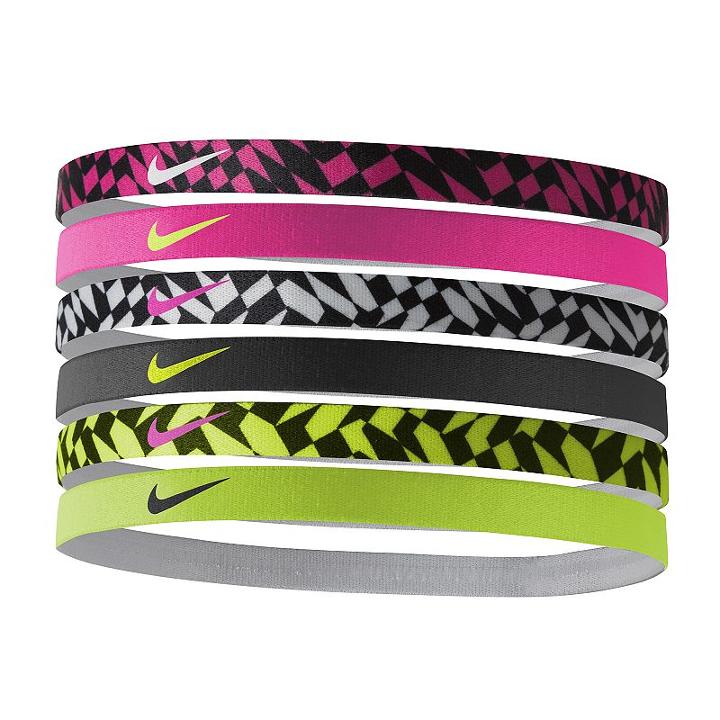 Nike 6-pk. Solid & Abstract Geometric Headband Set, Women's, Red Overfl