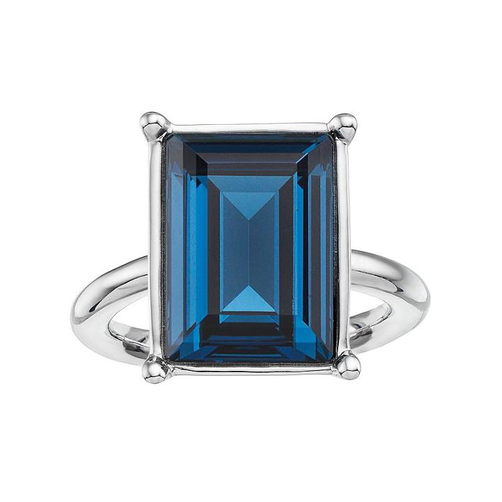 Simply Vera Vera Wang Ring With Swarovski Crystals, Women's, Size: 8, Blue