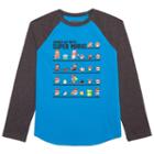 Boys 8-20 Super Mario Bros. Raglan Tee, Size: Medium, Grey (charcoal)