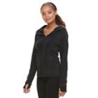 Petite Tek Gear Microfleece Full-zip Hoodie Jacket, Women's, Size: S Petite, Black