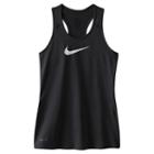 Girls' 7-16 Nike Dri-fit Logo Base Layer Racerback Tank Top, Girl's, Size: Small, Grey (charcoal)