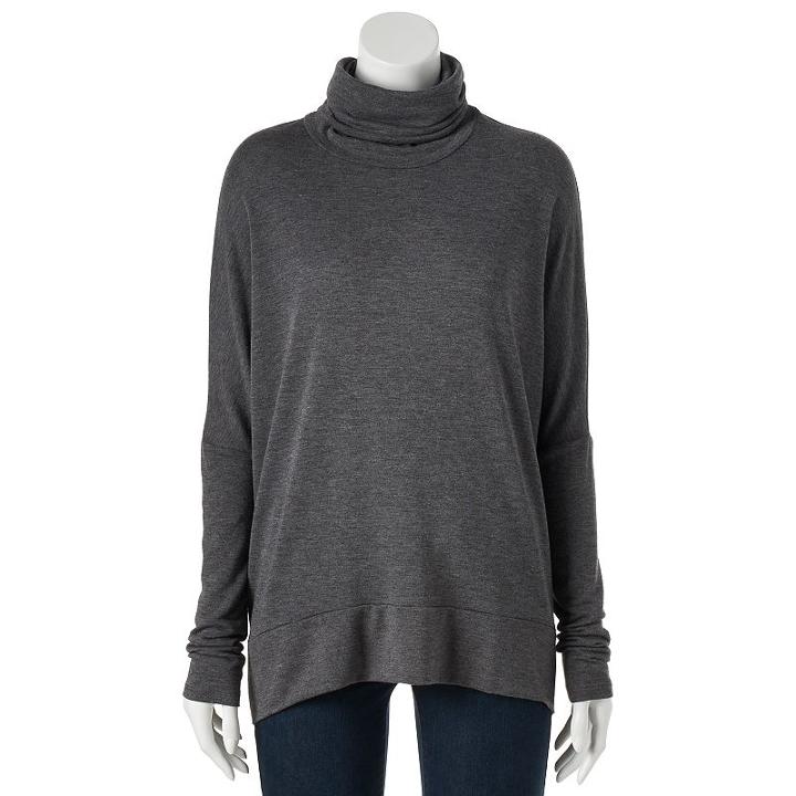 Juniors' Ransom Drop-shoulder Turtleneck, Girl's, Size: Medium, Med Grey
