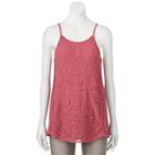 Juniors' Rewind Embroidered Cage Back Tank, Teens, Size: Small, Pink Other