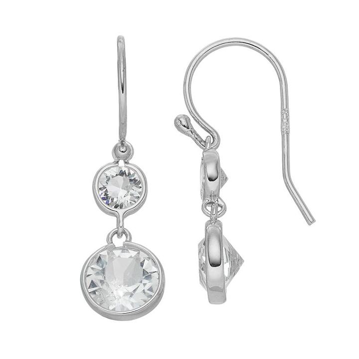 Brilliance Drop Earrings With Swarovski Crystals, Women's, White