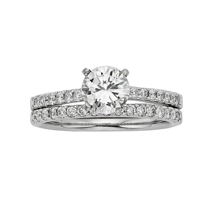 Igl Certified Colorless Diamond Engagement Ring Set In 18k White Gold (1 1/2 Ct. T.w.), Women's, Size: 7