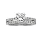 Igl Certified Colorless Diamond Engagement Ring Set In 18k White Gold (1 1/2 Ct. T.w.), Women's, Size: 7