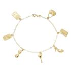 10k Gold City Living Charm Bracelet, Women's, Size: 7.5, Yellow