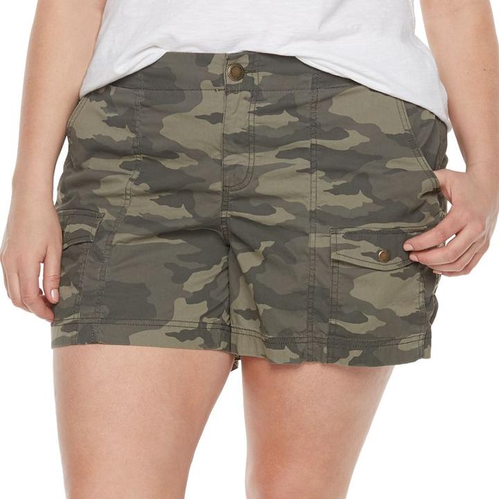 Plus Size Sonoma Goods For Life&trade; Comfort Waist Cargo Shorts, Women's, Size: 16 W, Green