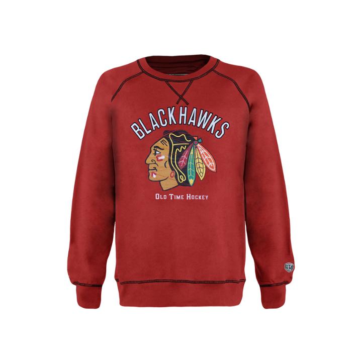 Men's Old Time Hockey Chicago Blackhawks Miffen Fleece Sweatshirt, Size: Large, Red