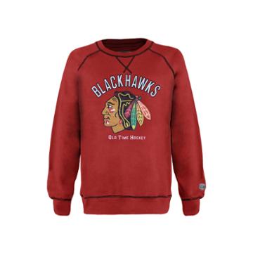 Men's Old Time Hockey Chicago Blackhawks Miffen Fleece Sweatshirt, Size: Large, Red