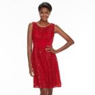 Petite Chaya Lace Fit & Flare Dress, Women's, Size: 12 Petite, Red