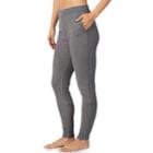 Women's Cuddl Duds Strecth Waffle Thermal Leggings, Size: Small, Dark Grey