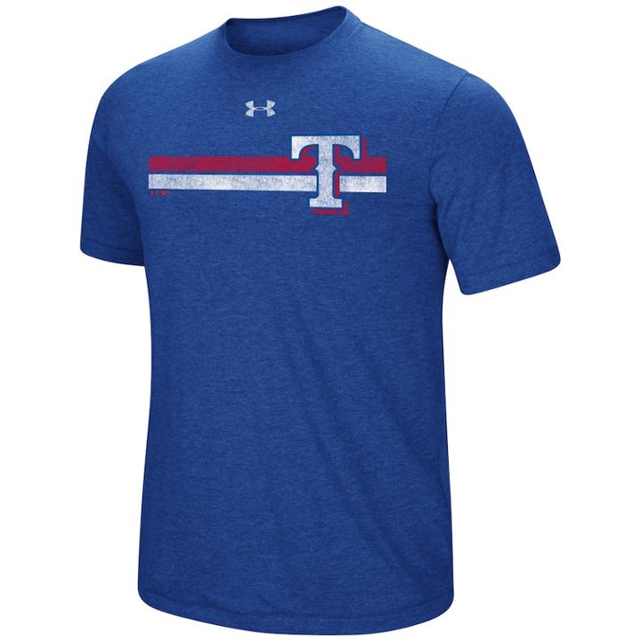 Men's Under Armour Texas Rangers Stripe Graphic Tee, Size: Medium, Med Blue