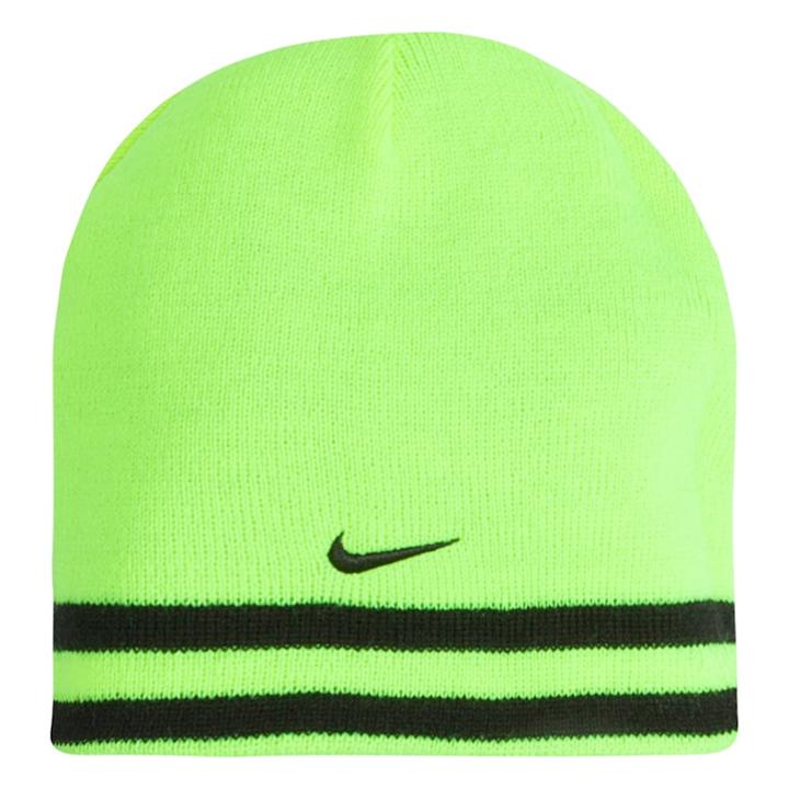 Boys Nike Reversible Striped Beanie Hat, Green Oth
