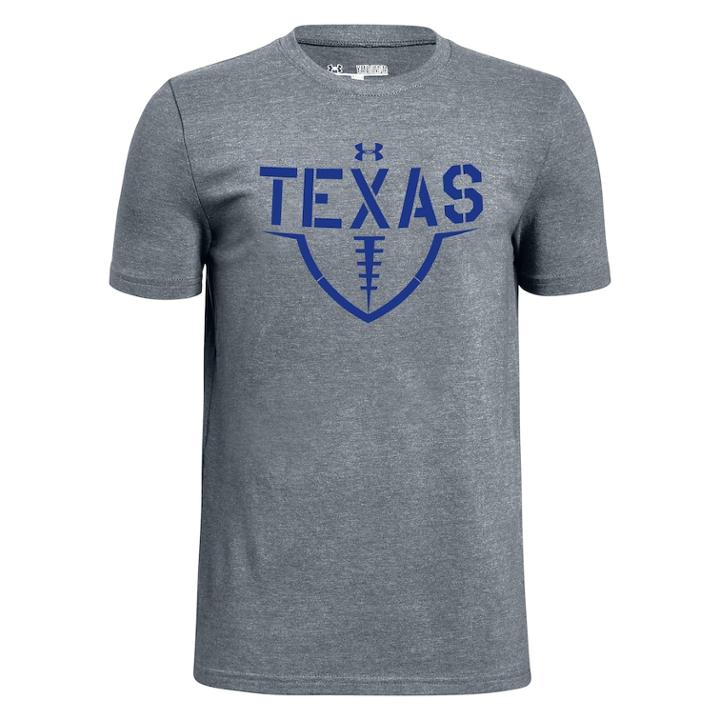 Boys 8-20 Under Armour Texas Football Tee, Size: Large, Med Grey