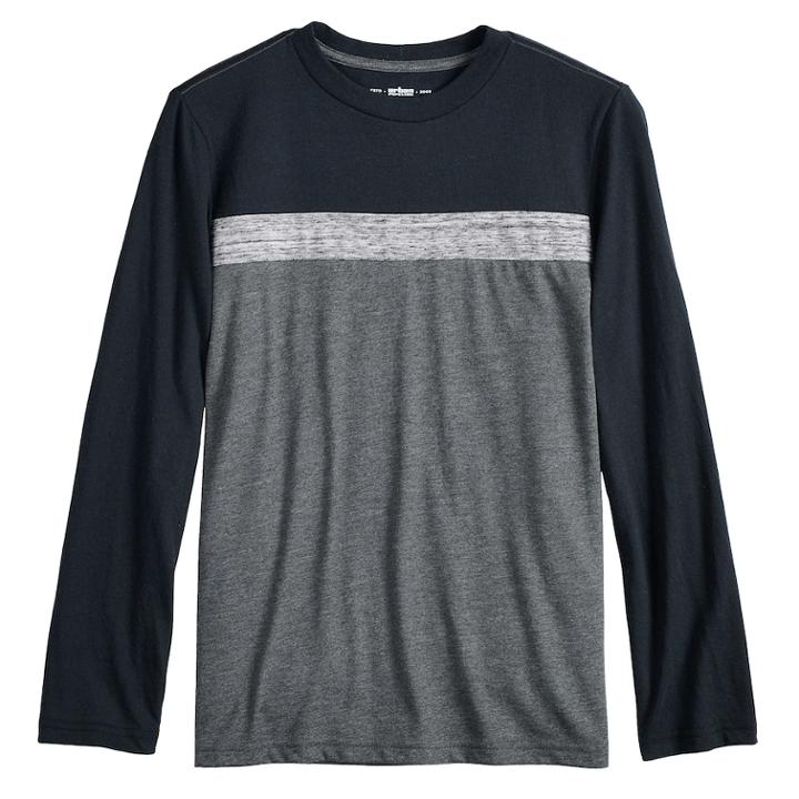 Boys 8-20 Urban Pipeline&reg; Chest-stripe Tee, Size: Large, Black