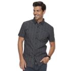 Men's Marc Anthony Slim-fit Stretch Woven Button-down Shirt, Size: Large, Black