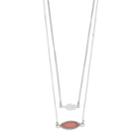 Lc Lauren Conrad Leaf & Stone Double Strand Pendant Necklace, Women's, Pink