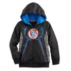 Boys 4-7x Marvel Hero Elite Series Captain America Collection For Kohl's Shield Active Zip Hoodie, Size: 5, Black