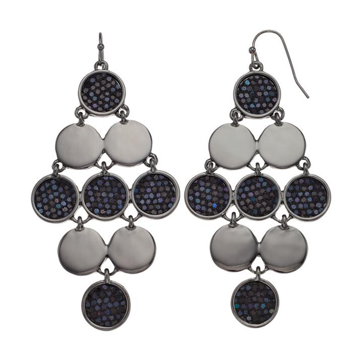 Disc Nickel Free Kite Earrings, Women's, Black